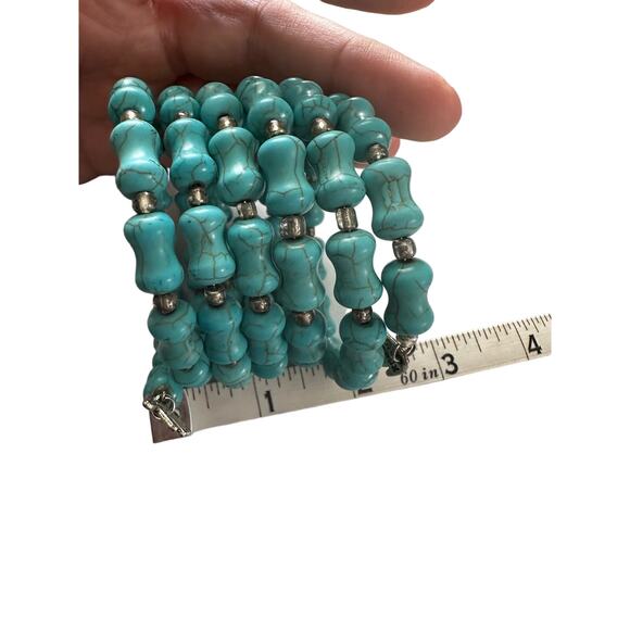 Faux Turquoise Wrap Bracelet - Picture 5 of 8
